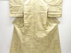 亀甲に花模様織り出し西陣お召着物